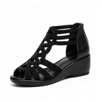 Comfortable Nude Hollow-out Wedge Sandals for Daily Casual Wear
