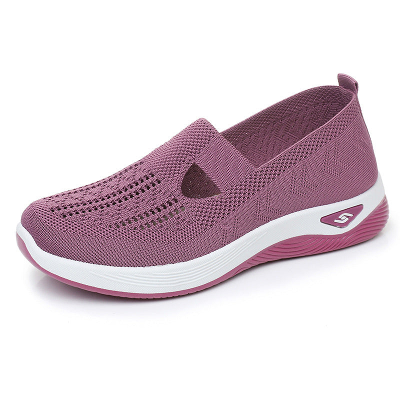 Orthopedic Shoes for Women,Women's Go Walking Slip on Foam Shoes Arch Support Woven Breathable Soft Sole Shoes