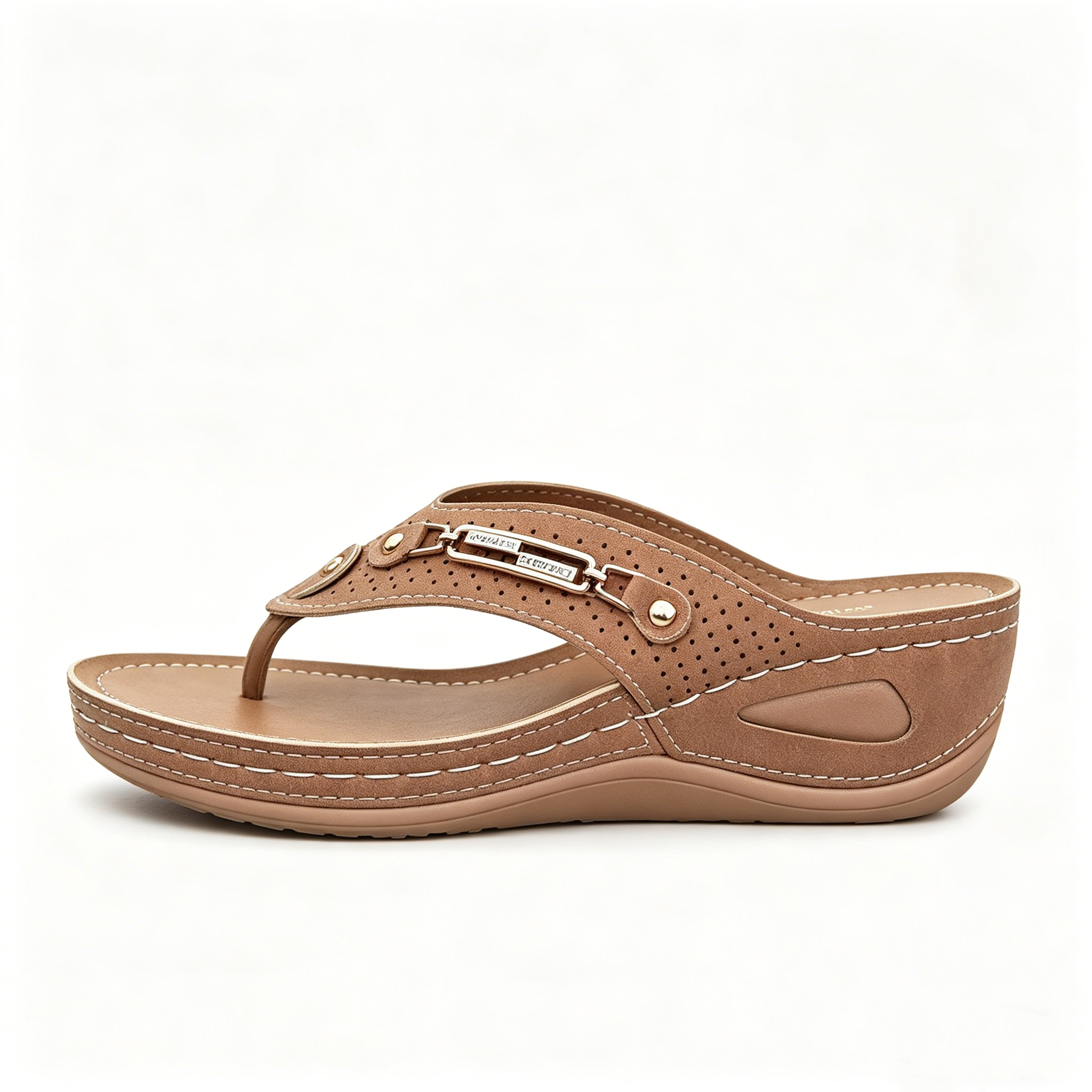 Women's Wedge Heel Flip Flops, Thong Sandals, Casual Beach Slides