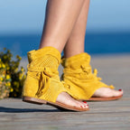 😍Last Day 50% OFF😍-Womens Back Strappy Retro Bohemian Tassel Sandals