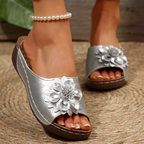 Comfortable Non-Slip Solid Color Open-Toe Wedge Sandals For Women, All Day Walking, Breathable & Lightweight