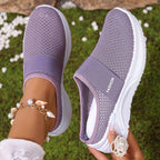 Summer Air Mesh Slip On Trainers | Comfort Open Back Casual Walking Footwear