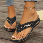 Women's Wedge Heel Flip Flops, Thong Sandals, Casual Beach Slides