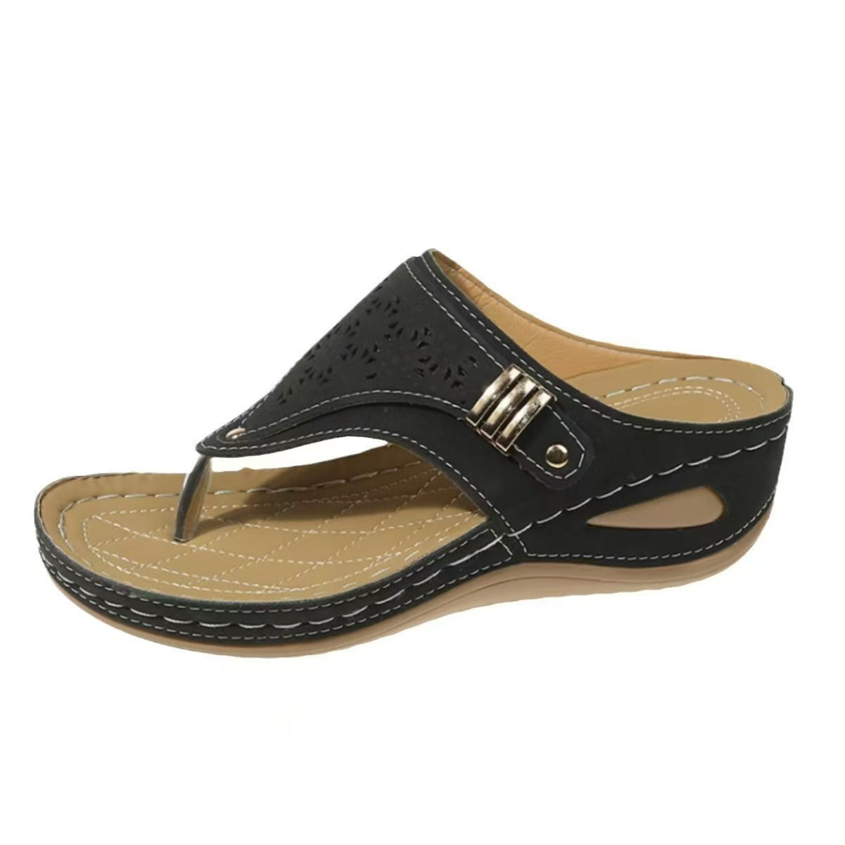 Flip Flops for Women Wedge Sandals with Arch Support Wedge Heel Vintage Wide Width Sandals