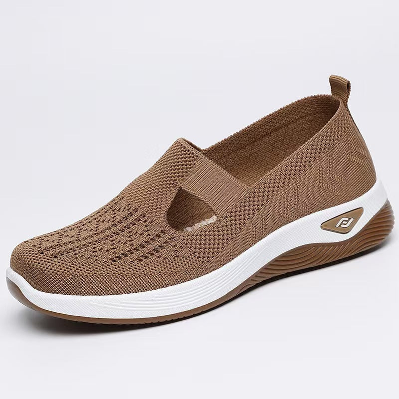 Orthopedic Shoes for Women,Women's Go Walking Slip on Foam Shoes Arch Support Woven Breathable Soft Sole Shoes