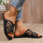 Women's Hollow-Out Rhinestone Slide Sandals, New Summer 2026