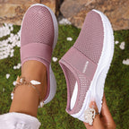 Summer Air Mesh Slip On Trainers | Comfort Open Back Casual Walking Footwear