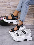 💝Summer Sale⭐❤2026 Summer Women's One Strap Hook & Loop Wedge Platform Sandals Fashion Versatile Beach Casual Shoes