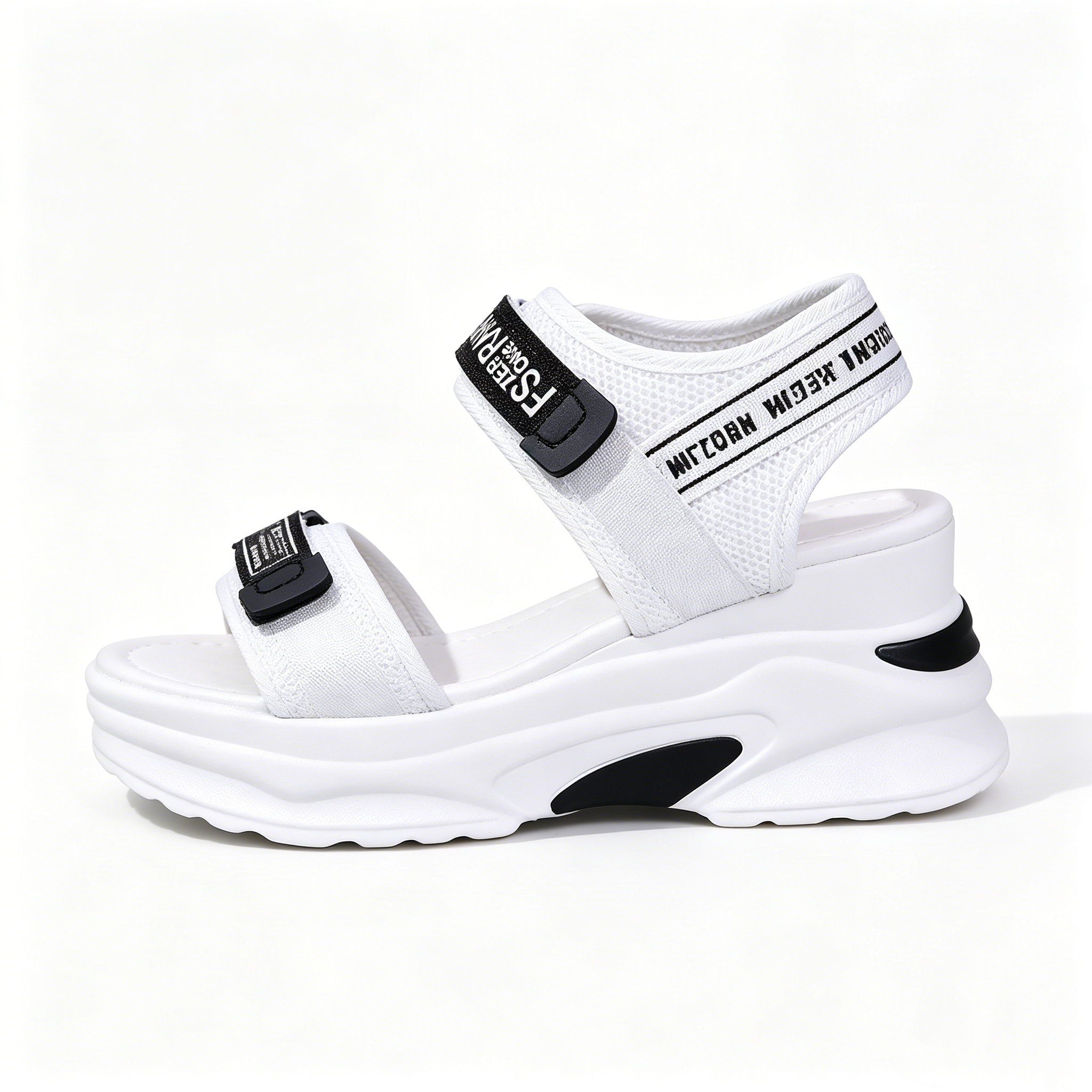 💝Summer Sale⭐❤2026 Summer Women's One Strap Hook & Loop Wedge Platform Sandals Fashion Versatile Beach Casual Shoes