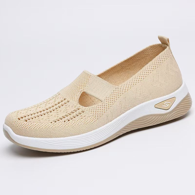 Orthopedic Shoes for Women,Women's Go Walking Slip on Foam Shoes Arch Support Woven Breathable Soft Sole Shoes