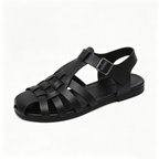 Classic Leather Weave Casual Flat Sandals Non Slip Outdoor Daily Footwear