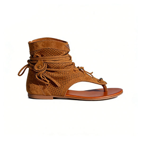 😍Last Day 50% OFF😍-Womens Back Strappy Retro Bohemian Tassel Sandals