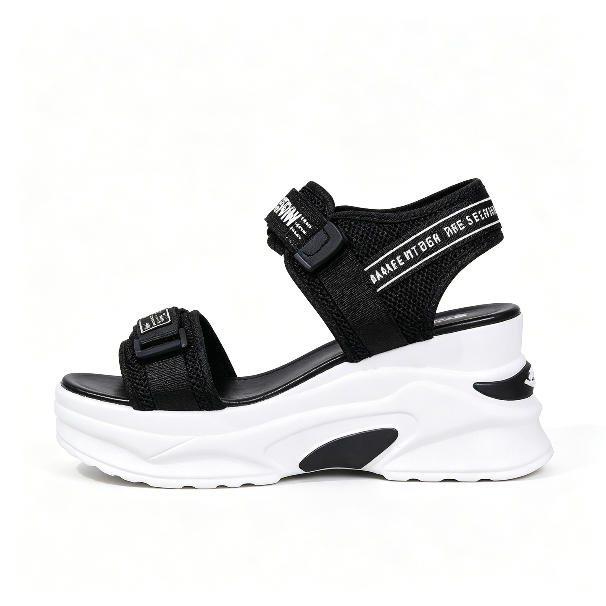 💝Summer Sale⭐❤2026 Summer Women's One Strap Hook & Loop Wedge Platform Sandals Fashion Versatile Beach Casual Shoes