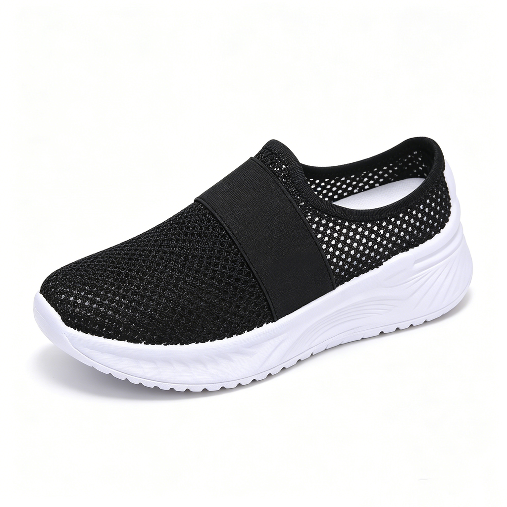 Summer Air Mesh Slip On Trainers | Comfort Open Back Casual Walking Footwear