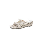 Women Ditsy Floral Print Wedge Ankle Strap Sandals Open Toe Summer Shoes